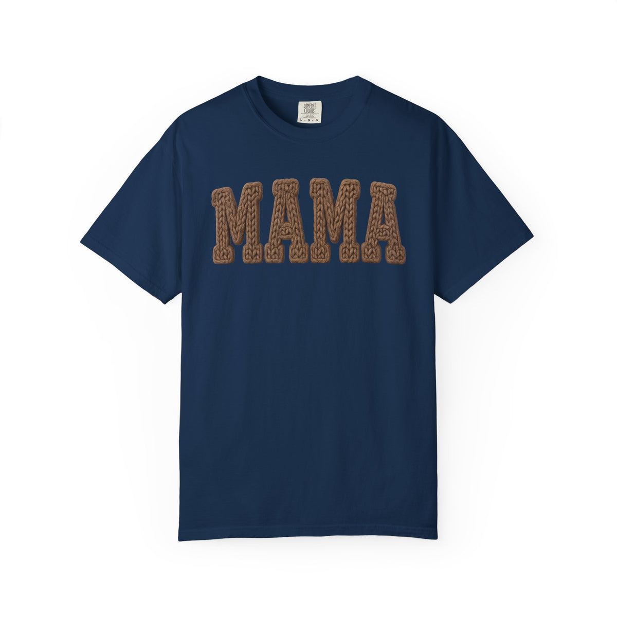 Mama, Faux Knit - Comfort Colors | Trendy Women's T-Shirt. Direct to Garment. Printed & Shipped in the USA. Unisex Sizes.