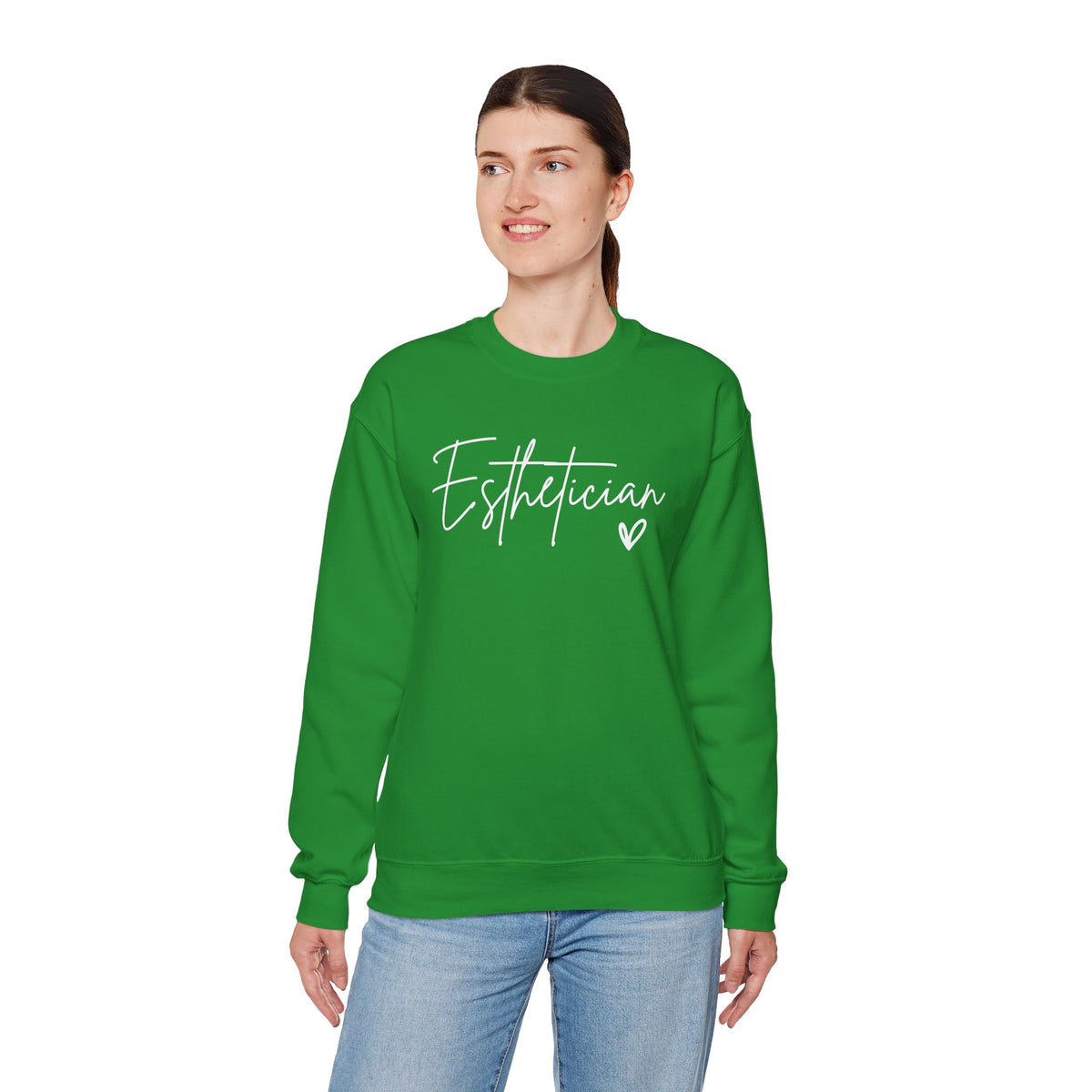 Esthetician Script, Perfect Gift for Your Botox Magician – Gildan Heavy Blend | Trendy Women’s Soft Sweatshirt. Direct to Garment. Printed & Shipped in the USA. Unisex Sizes.