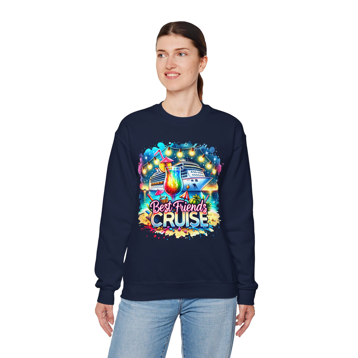 Best Friends Cruise – Gildan Heavy Blend | Trendy Women’s Soft Sweatshirt. Direct to Garment. Printed & Shipped in the USA. Unisex Sizes.