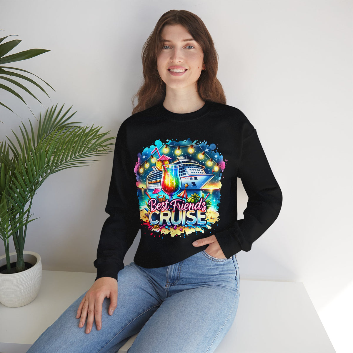 Best Friends Cruise – Gildan Heavy Blend | Trendy Women’s Soft Sweatshirt. Direct to Garment. Printed & Shipped in the USA. Unisex Sizes.
