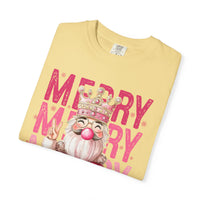 Merry Christmas — Cute Pink Bubblegum Nutcracker  - Comfort Colors | Trendy Women's T-Shirt. Direct to Garment. Printed & Shipped in the USA. Unisex Sizes.