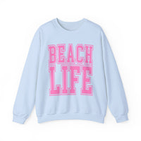 Beach Life – Gildan Heavy Blend | Trendy Men's & Women’s Soft Sweatshirt. Direct to Garment. Printed & Shipped in the USA. Unisex Sizes.