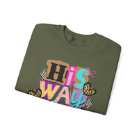 His Way Is Better, Patchwork – Gildan Heavy Blend | Trendy Women’s Soft Sweatshirt. Direct to Garment. Printed & Shipped in the USA. Unisex Sizes.