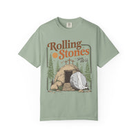 Rolling Stones "Since AD 33" Easter Empty Tomb Christian - Comfort Colors | Trendy Men's and Women's T-Shirt. Direct to Garment. Printed & Shipped in the USA. Unisex Sizes.