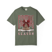 Christmas Season Leopard Tree  - Comfort Colors | Trendy Women's T-Shirt. Direct to Garment. Printed & Shipped in the USA. Unisex Sizes.