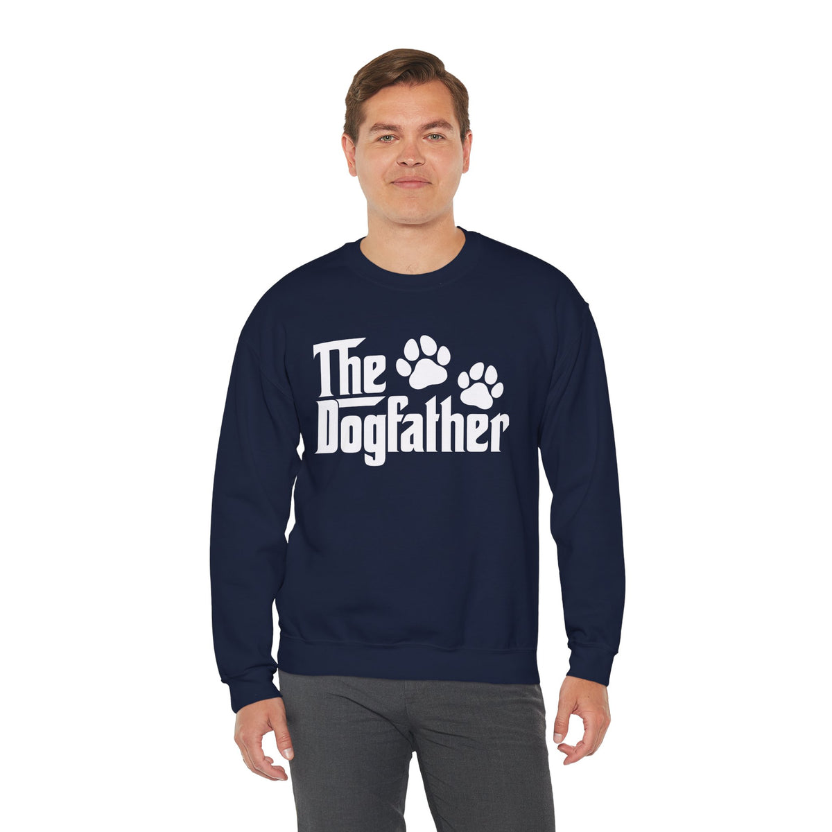 The DogFather – Gildan Heavy Blend | Trendy Men's Soft Sweatshirt. Direct to Garment. Printed & Shipped in the USA. Unisex Sizes.