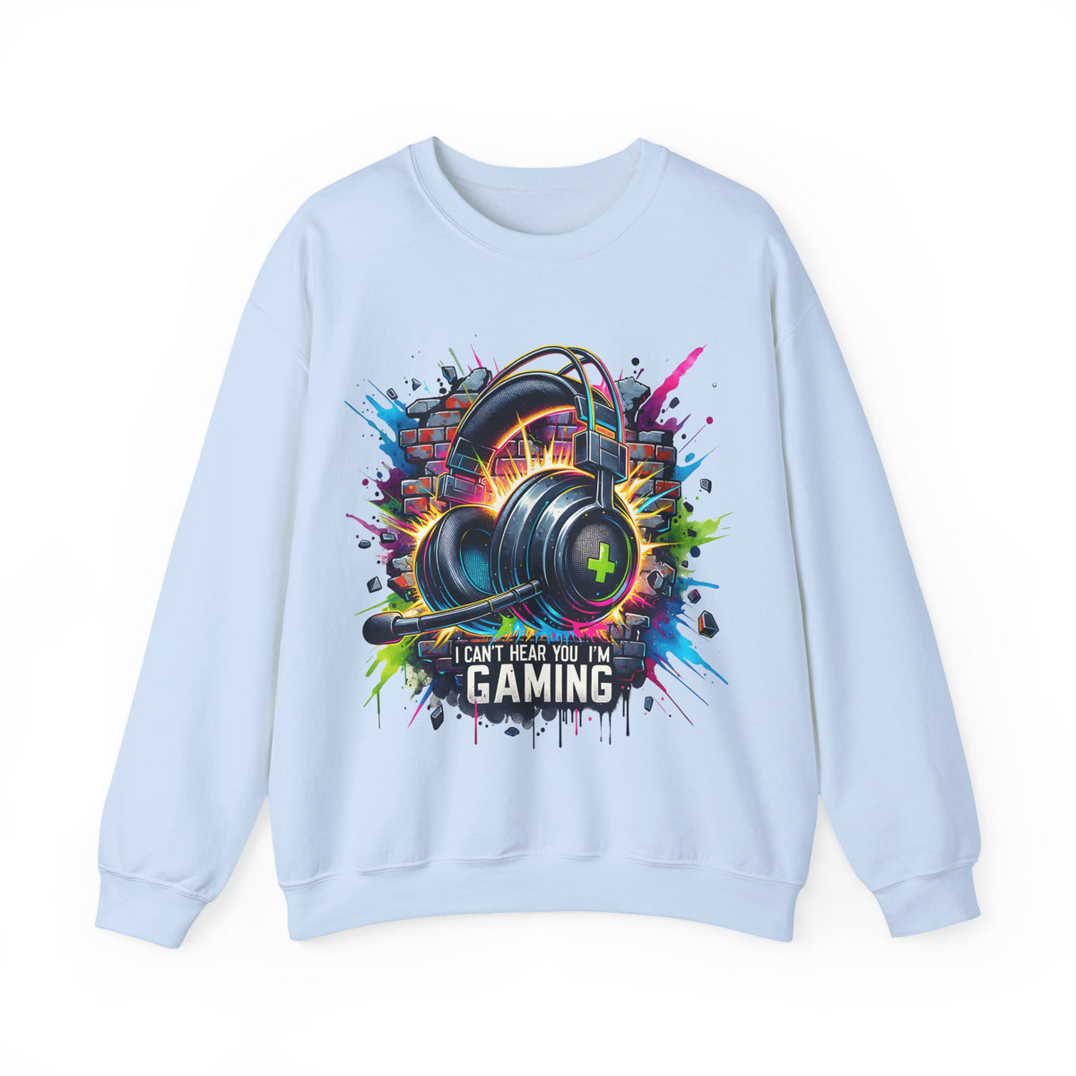 Gaming Headset I Can't Hear You, I'm Gaming – Gildan Heavy Blend | Trendy Women’s and Men's Soft Sweatshirt. Direct to Garment. Printed & Shipped in the USA. Unisex Sizes.