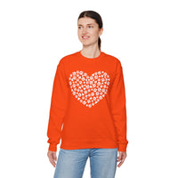 Dog Paw Heart – Gildan Heavy Blend | Trendy Women’s Soft Sweatshirt. Direct to Garment. Printed & Shipped in the USA. Unisex Sizes.