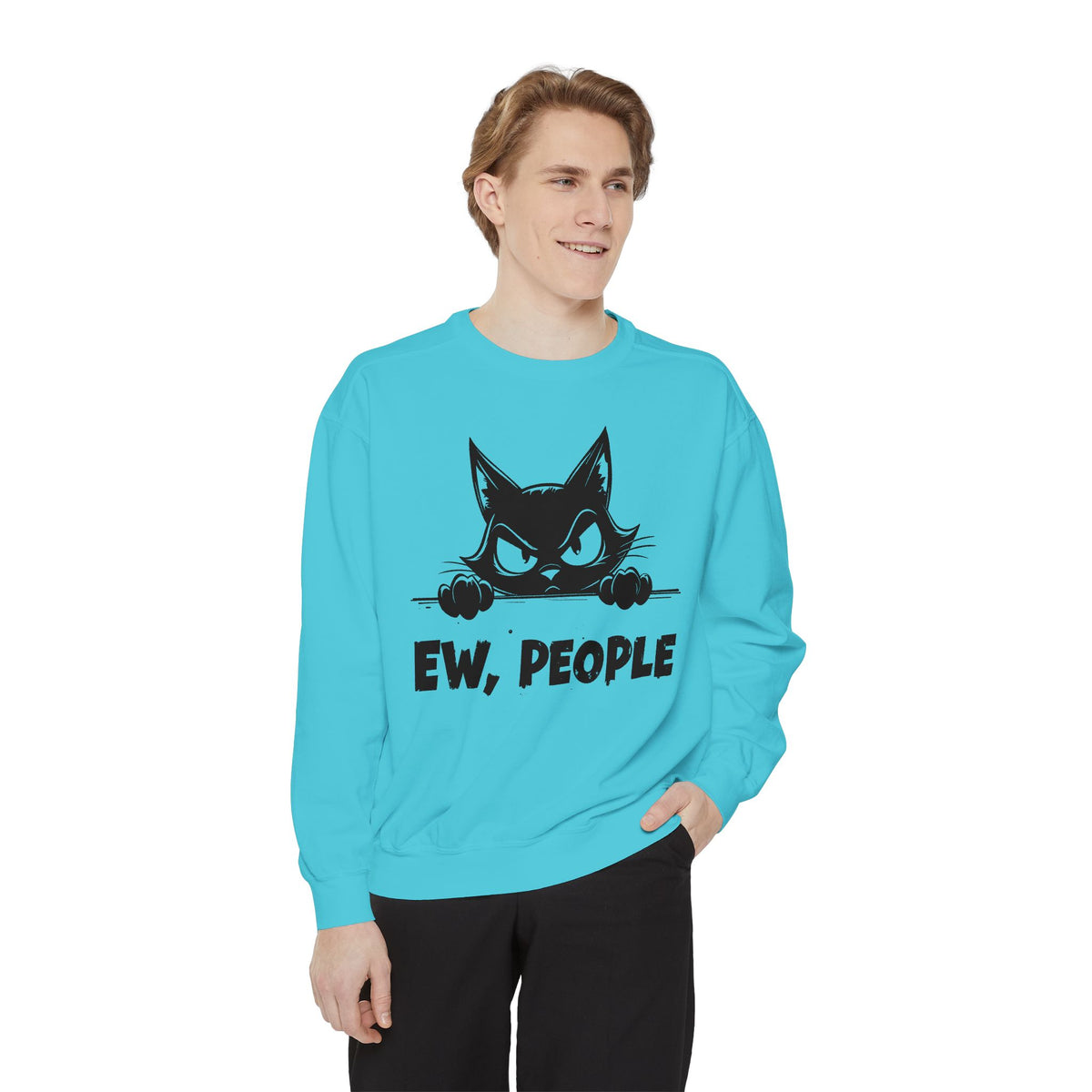 Ew People, Grumpy Cat - Comfort Colors | Trendy Women's and Men's Sweatshirt. Direct to Garment. Printed & Shipped in the USA. Unisex Sizes.