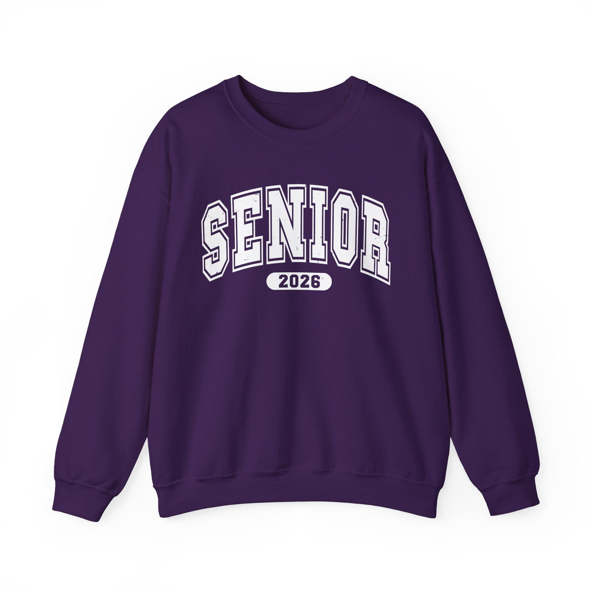 Senior 2026, Varsity – Gildan Heavy Blend | Trendy Women’s and Men's Soft Sweatshirt. Direct to Garment. Printed & Shipped in the USA. Unisex Sizes.