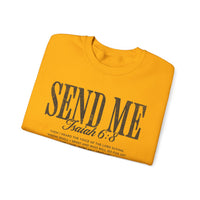 Send Me, Vintage - Faith – Gildan Heavy Blend | Trendy Women’s and Men's Soft Sweatshirt. Direct to Garment. Printed & Shipped in the USA. Unisex Sizes.