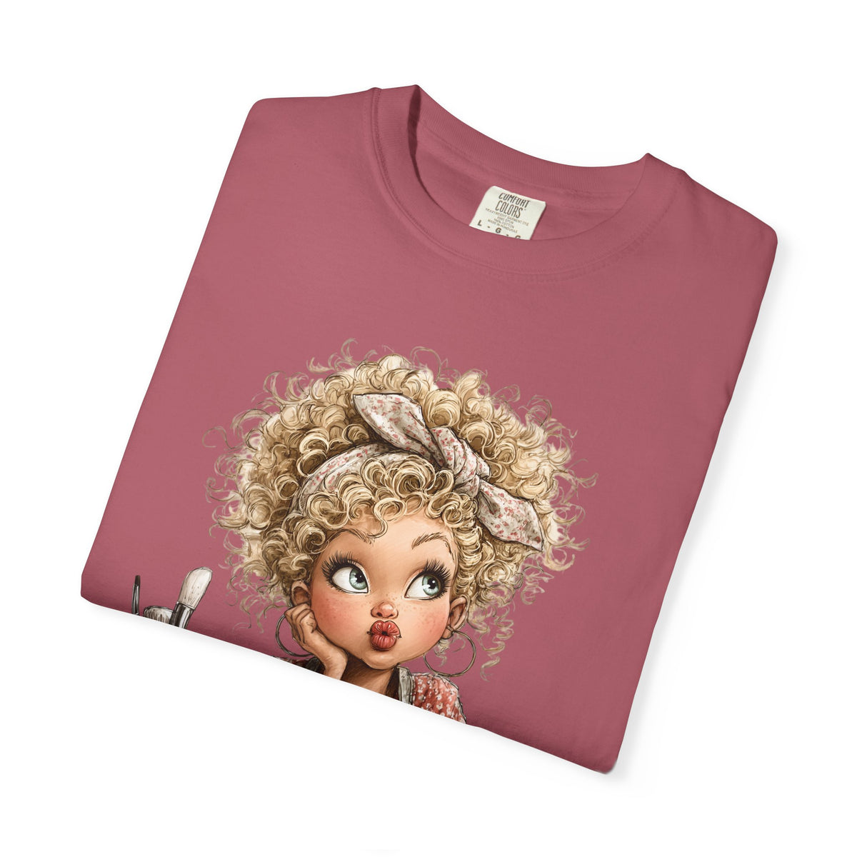 Cute Artist Curly Girl - Comfort Colors | Trendy Women's T-Shirt. Direct to Garment. Printed & Shipped in the USA. Unisex Sizes.