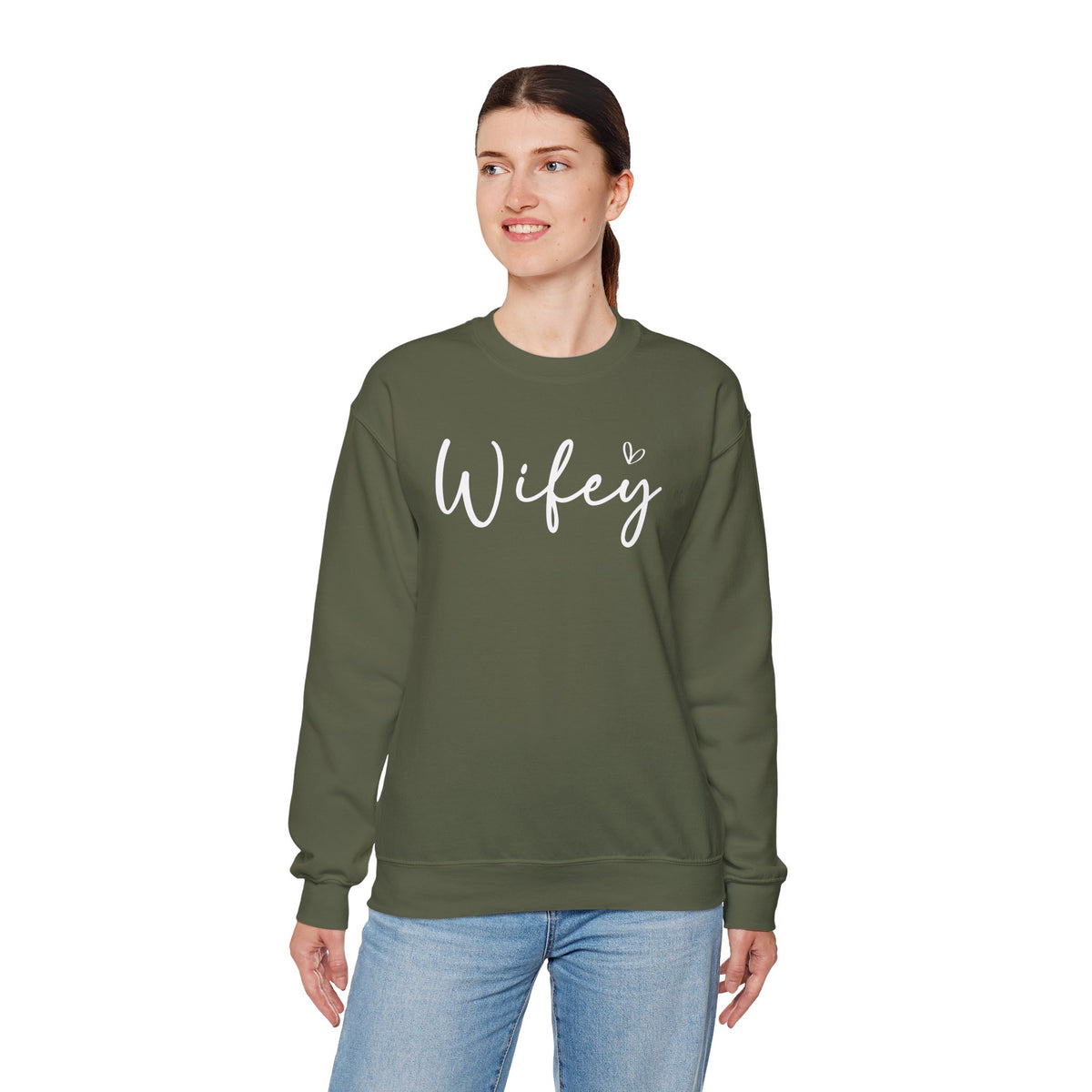 Wifey – Gildan Heavy Blend | Trendy Women’s Soft Sweatshirt. Direct to Garment. Printed & Shipped in the USA. Unisex Sizes.