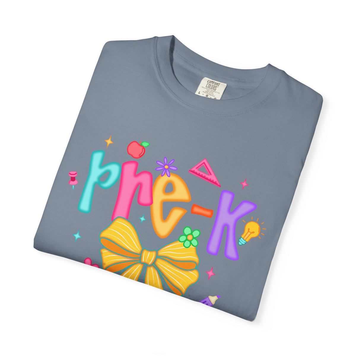 Coquette Pre-K Pencil Bow - Comfort Colors | Trendy Women's T-Shirt. Direct to Garment. Printed & Shipped in the USA. Unisex Sizes.