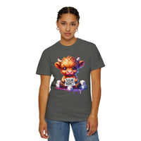 Sugar Addict Highland Cow - Comfort Colors | Trendy Women's T-Shirt. Direct to Garment. Printed & Shipped in the USA. Unisex Sizes.