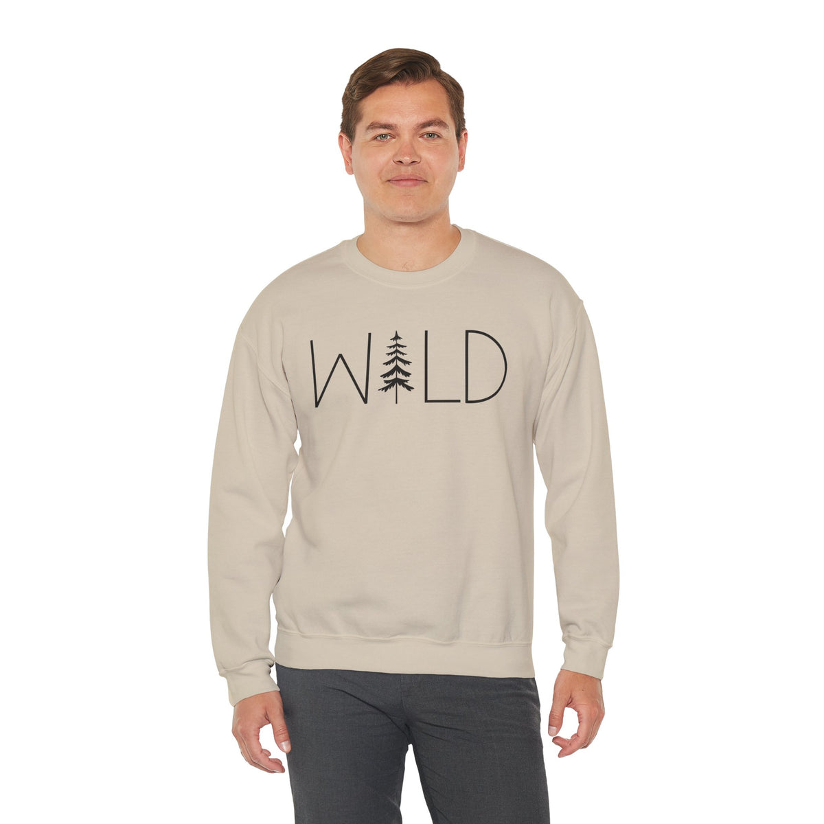 Wild Graphic, Nature, Pine Tree, Adventure – Gildan Heavy Blend | Trendy Women’s and Men's Soft Sweatshirt. Direct to Garment. Printed & Shipped in the USA. Unisex Sizes.