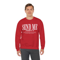 Send Me, Vintage - Faith – Gildan Heavy Blend | Trendy Women’s and Men's Soft Sweatshirt. Direct to Garment. Printed & Shipped in the USA. Unisex Sizes.