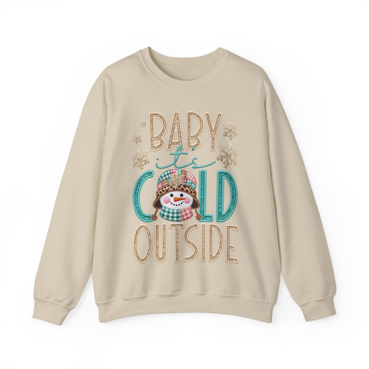 Baby It's Cold Outside Snowman – Gildan Heavy Blend | Trendy Women’s Soft Sweatshirt. Direct to Garment. Printed & Shipped in the USA. Unisex Sizes.