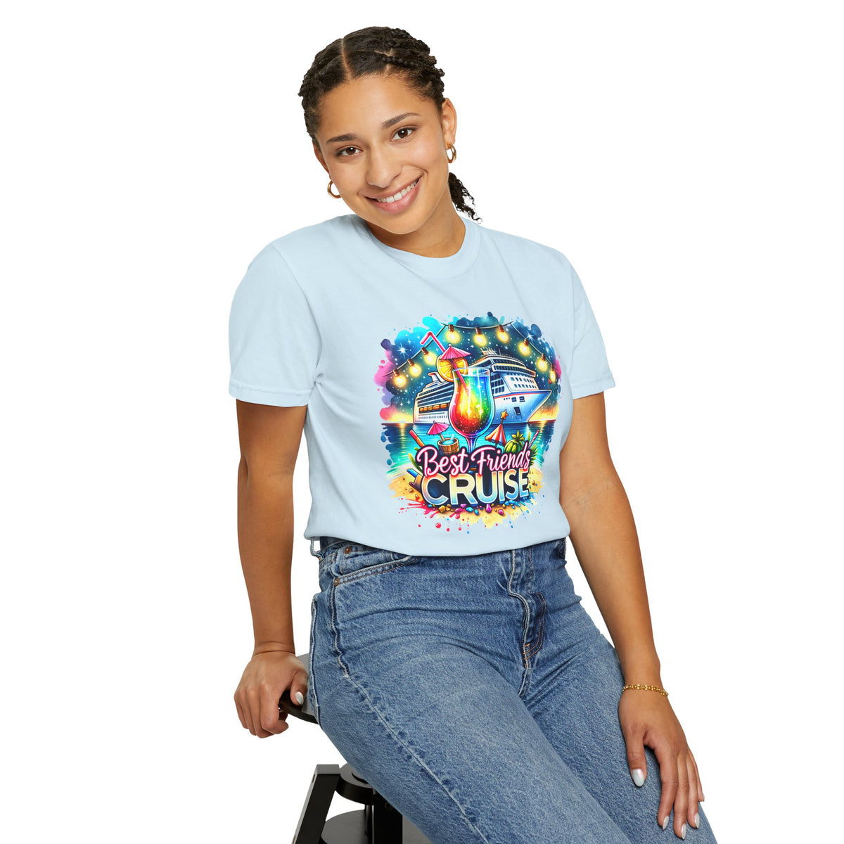 Best Friends Cruise - Comfort Colors | Trendy Women's T-Shirt. Direct to Garment. Printed & Shipped in the USA. Unisex Sizes.