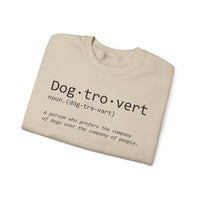 Dogtrovert Typography. Dog Lover – Gildan Heavy Blend | Trendy Men's and Women’s Soft Sweatshirt. Direct to Garment. Printed & Shipped in the USA. Unisex Sizes.