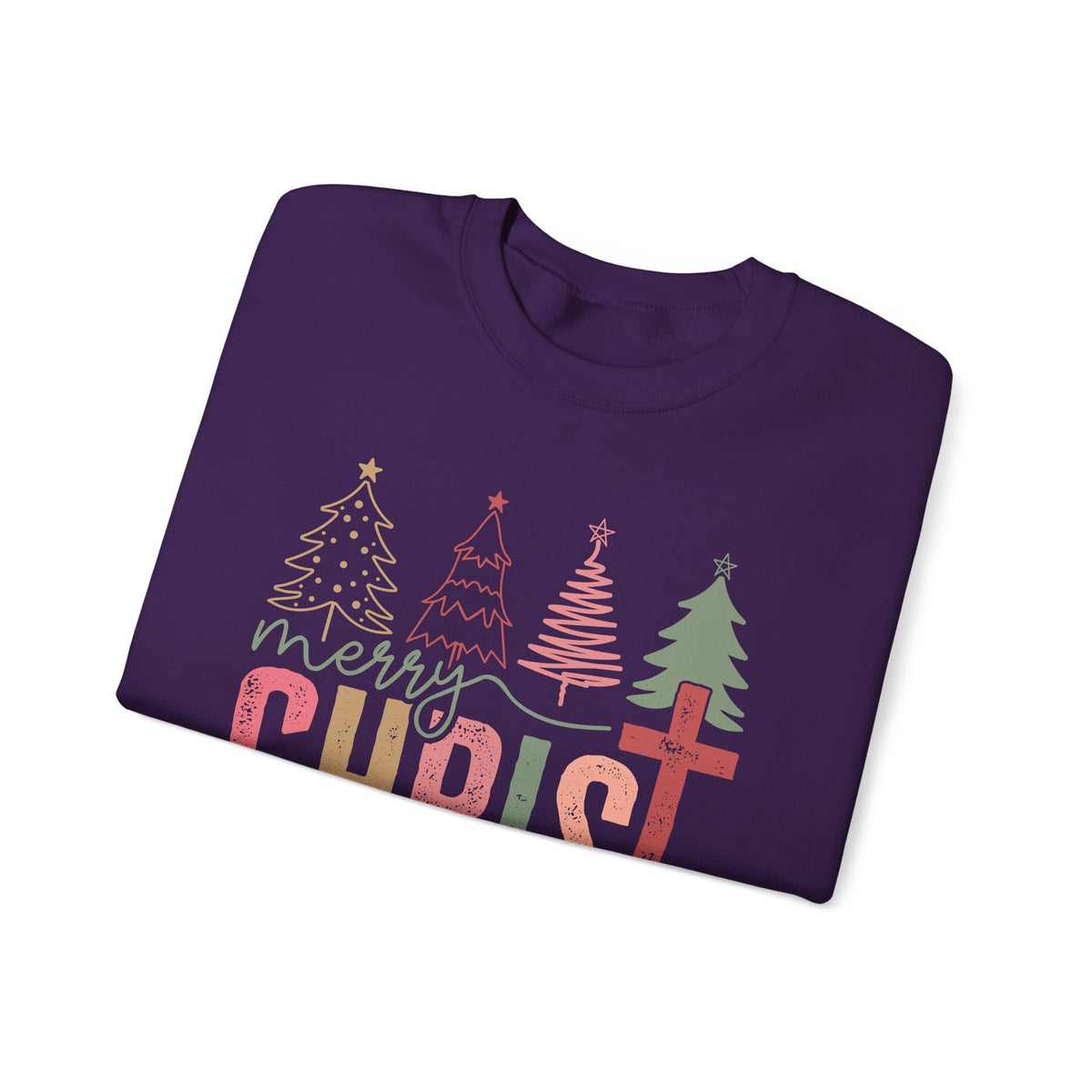 Merry ChrisTmas Christian Faith Graphic – Gildan Heavy Blend | Trendy Women’s Soft Sweatshirt. Direct to Garment. Printed & Shipped in the USA. Unisex Sizes.