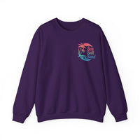 Sun Salt Sand, Beach Sunset - Front & Back Print – Gildan Heavy Blend | Trendy Women’s and Men's Soft Sweatshirt. Direct to Garment. Printed & Shipped in the USA. Unisex Sizes.