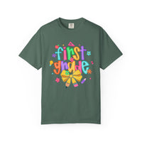 Coquette First Grade Pencil Bow - Comfort Colors | Trendy Women's T-Shirt. Direct to Garment. Printed & Shipped in the USA. Unisex Sizes.