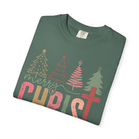 Merry ChrisTmas Christian Faith Graphic - Comfort Colors | Trendy Women's T-Shirt. Direct to Garment. Printed & Shipped in the USA. Unisex Sizes.