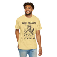 Kitty Biscuits Bakery - Comfort Colors | Trendy Women's and Men's T-Shirt. Direct to Garment. Printed & Shipped in the USA. Unisex Sizes.