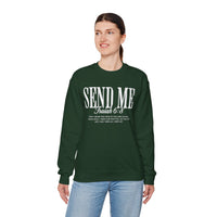 Send Me, Vintage - Faith – Gildan Heavy Blend | Trendy Women’s and Men's Soft Sweatshirt. Direct to Garment. Printed & Shipped in the USA. Unisex Sizes.