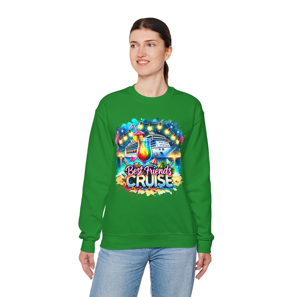 Best Friends Cruise – Gildan Heavy Blend | Trendy Women’s Soft Sweatshirt. Direct to Garment. Printed & Shipped in the USA. Unisex Sizes.