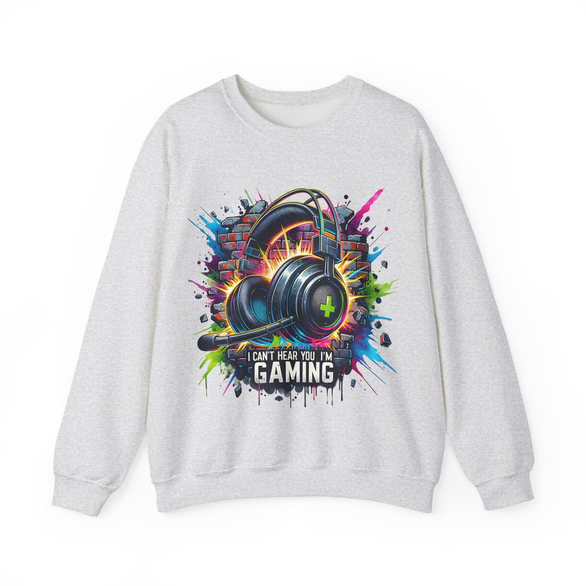 Gaming Headset I Can't Hear You, I'm Gaming – Gildan Heavy Blend | Trendy Women’s and Men's Soft Sweatshirt. Direct to Garment. Printed & Shipped in the USA. Unisex Sizes.