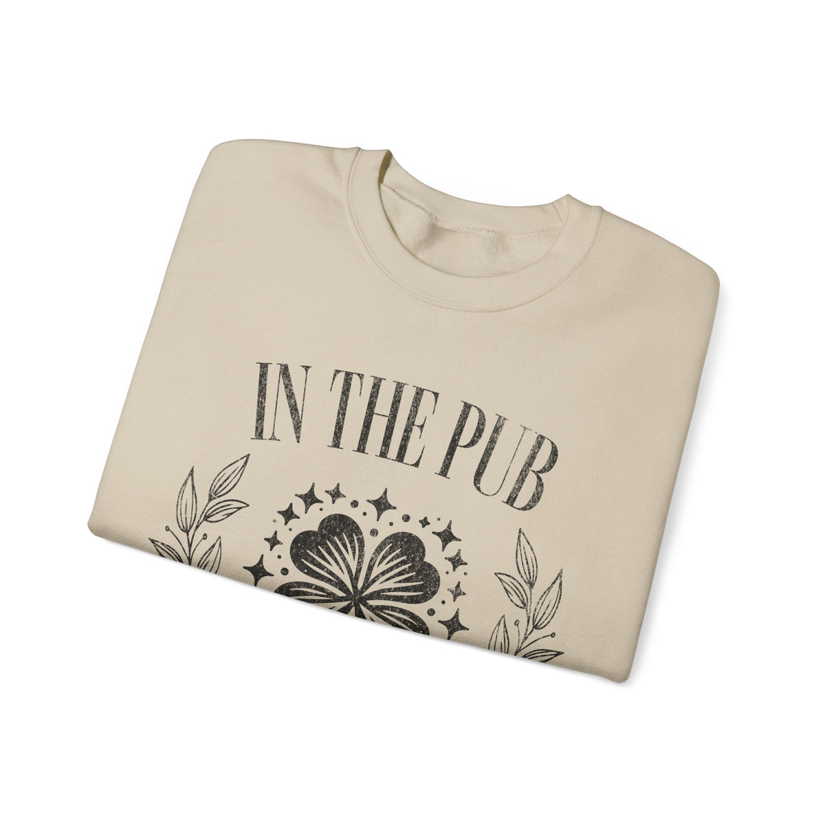 In the Pub We All Fam, Vintage – Gildan Heavy Blend | Trendy Women’s and Men's Soft Sweatshirt. Direct to Garment. Printed & Shipped in the USA. Unisex Sizes.