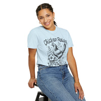 Chicken Raising and Jesus Praising - Comfort Colors | Trendy Men's and Women's T-Shirt. Direct to Garment. Printed & Shipped in the USA. Unisex Sizes.