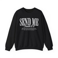Send Me, Vintage - Faith – Gildan Heavy Blend | Trendy Women’s and Men's Soft Sweatshirt. Direct to Garment. Printed & Shipped in the USA. Unisex Sizes.
