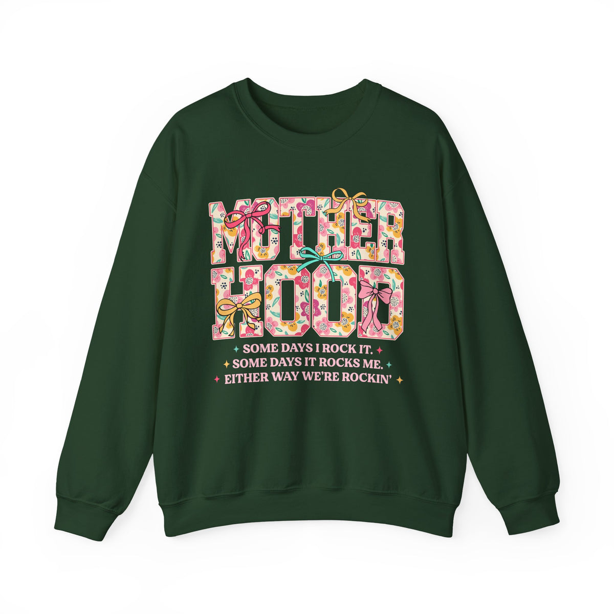 Motherhood – Gildan Heavy Blend | Trendy Women’s Soft Sweatshirt. Direct to Garment. Printed & Shipped in the USA. Unisex Sizes.