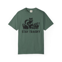 Stay Trashy, Skunk Raccoon Possum - Comfort Colors | Trendy Women's and Men's T-Shirt. Direct to Garment. Printed & Shipped in the USA. Unisex Sizes.