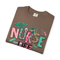 Nurse Life Cute Preppy Healthcare - Comfort Colors | Trendy Women's T-Shirt. Direct to Garment. Printed & Shipped in the USA. Unisex Sizes.