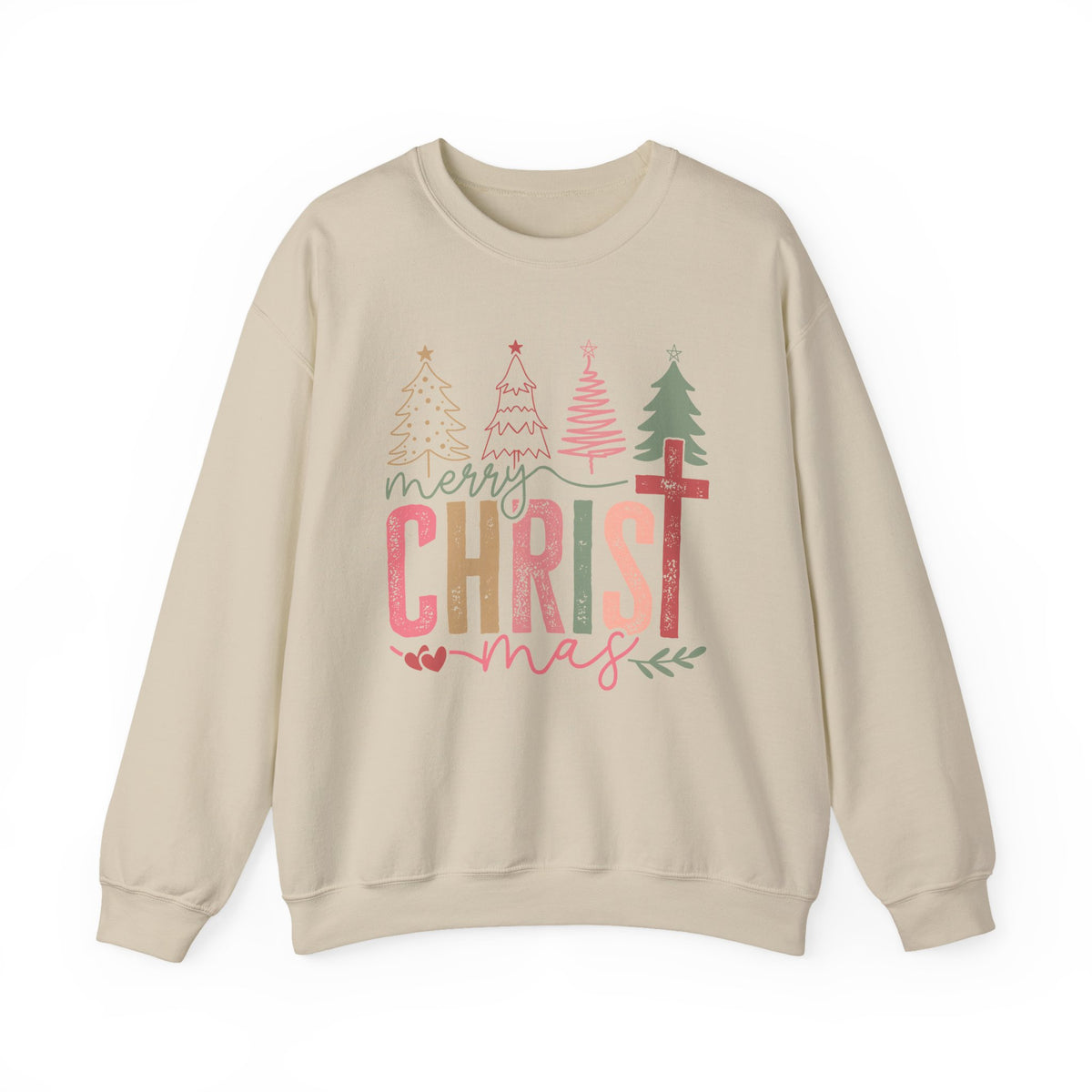 Merry ChrisTmas Christian Faith Graphic – Gildan Heavy Blend | Trendy Women’s Soft Sweatshirt. Direct to Garment. Printed & Shipped in the USA. Unisex Sizes.