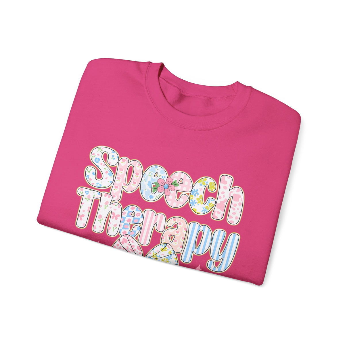 Speech Therapy - Pink Blue Coquette – Gildan Heavy Blend | Trendy Women’s Soft Sweatshirt. Direct to Garment. Printed & Shipped in the USA. Unisex Sizes.