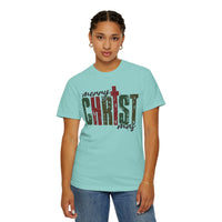Distressed Merry ChrisTmas Faith - Comfort Colors | Trendy Men's and Women's T-Shirt. Direct to Garment. Printed & Shipped in the USA. Unisex Sizes.