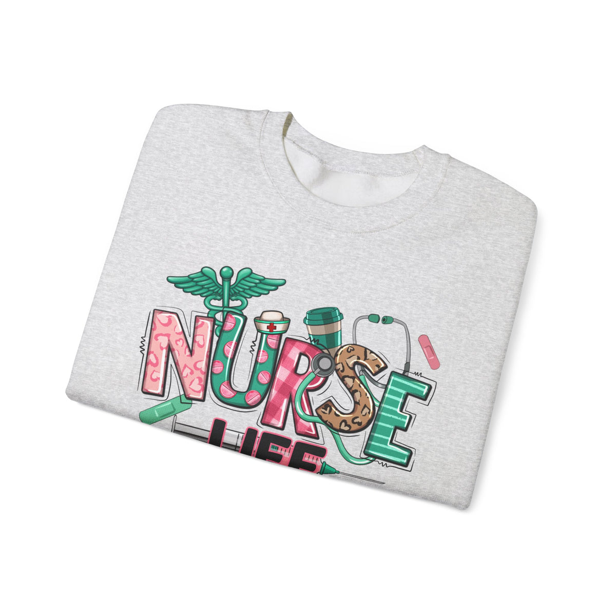 Nurse Life Cute Preppy Healthcare – Gildan Heavy Blend | Trendy Women’s Soft Sweatshirt. Direct to Garment. Printed & Shipped in the USA. Unisex Sizes.