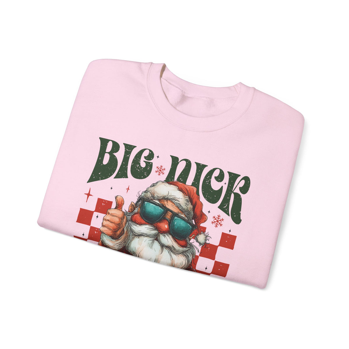 Big Nick Energy - Retro Santa Thumbs Up – Gildan Heavy Blend | Trendy Men's and Women’s Soft Sweatshirt. Direct to Garment. Printed & Shipped in the USA. Unisex Sizes.