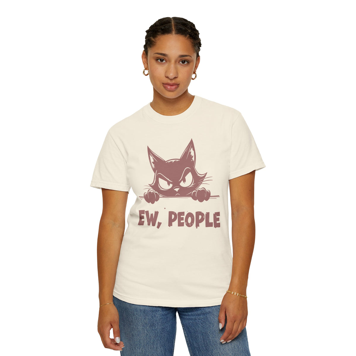 Ew People, Grumpy Cat - Comfort Colors | Funny Unisex T-Shirt. Direct to Garment. Printed & Shipped in the USA. Unisex Sizes.