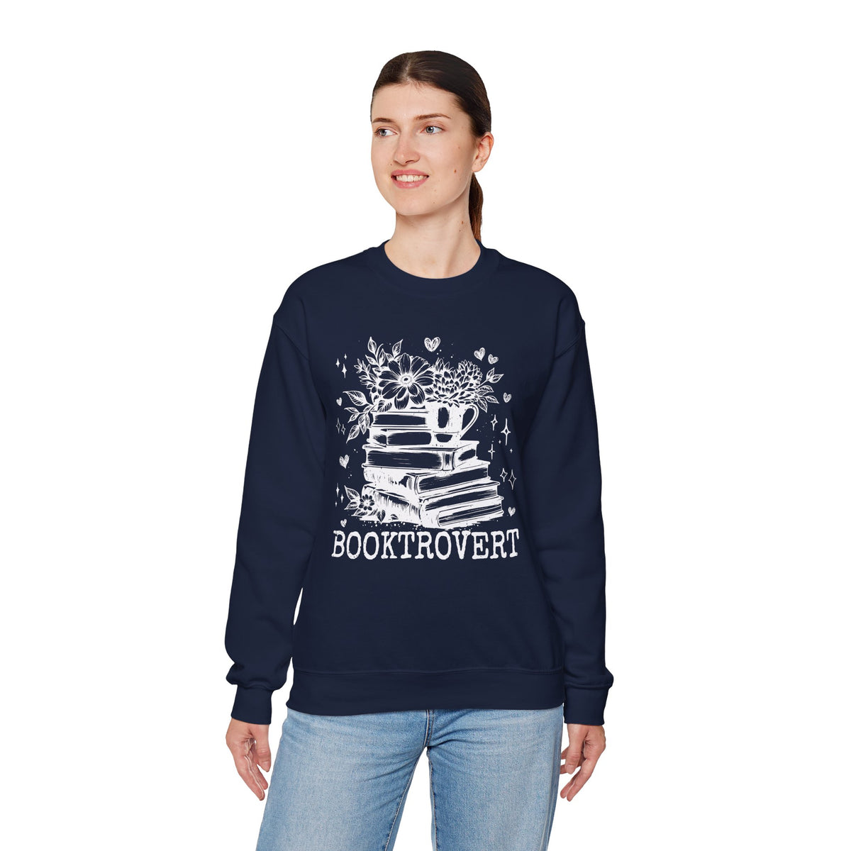 Booktrovert – Gildan Heavy Blend | Trendy Women’s Soft Sweatshirt. Direct to Garment. Printed & Shipped in the USA. Unisex Sizes.