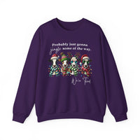 Christmas Cows - Probably Just Gonna Jingle Some Of The Way – Gildan Heavy Blend | Trendy Women’s and Men's Soft Sweatshirt. Direct to Garment. Printed & Shipped in the USA. Unisex Sizes.
