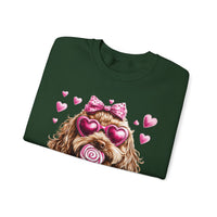 Goldendoodle Love – Gildan Heavy Blend | Trendy Women’s Soft Sweatshirt. Direct to Garment. Printed & Shipped in the USA. Unisex Sizes.