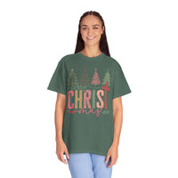 Merry ChrisTmas Christian Faith Graphic - Comfort Colors | Trendy Women's T-Shirt. Direct to Garment. Printed & Shipped in the USA. Unisex Sizes.
