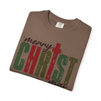Distressed Merry ChrisTmas Faith - Comfort Colors | Trendy Men's and Women's T-Shirt. Direct to Garment. Printed & Shipped in the USA. Unisex Sizes.
