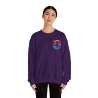 Sun Salt Sand, Beach Sunset - Front & Back Print – Gildan Heavy Blend | Trendy Women’s and Men's Soft Sweatshirt. Direct to Garment. Printed & Shipped in the USA. Unisex Sizes.